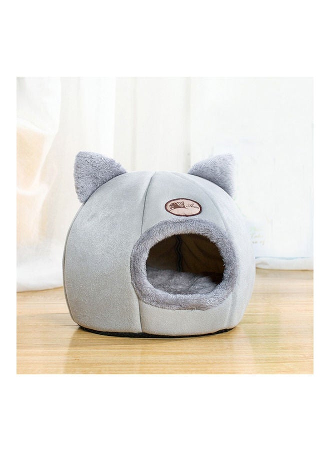 سرير على شكل كهف للحيوانات الأليفة رمادي L - Image 4